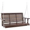 imageVEVOR Wood Porch Swing 55FT Patio Bench Swing for Courtyard ampamp Garden Upgraded 880 lbs Strong Load Capacity Heavy Duty Swing Chair Bench with Hanging Chains for Outdoors BrownBrown