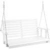 imageVEVOR Wood Porch Swing 55FT Patio Bench Swing for Courtyard ampamp Garden Upgraded 880 lbs Strong Load Capacity Heavy Duty Swing Chair Bench with Hanging Chains for Outdoors BrownWhite