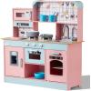 imageVEVOR Wooden Play Kitchen Toy Play Kitchen for Kids with Lights and Sounds Toddler Kitchen with Ice Maker Oven Sink Microwaves Fridge and Utensil and Fruit Accessory for Toddlers Ages 38 PinkPink
