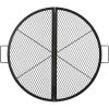 imageVEVOR XMarks Fire Pit Grill Grate Round Cooking Grate Heavy Duty Steel Campfire BBQ Grill Grid with Handle and Support X Wire Portable Camping Cookware for Outside Party ampamp Gathering 36 Inch Black36Foldable
