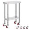 imageVevor Stainless Steel 900x600x800 mm Commercial Kitchen Prep ampamp Heavy Duty Metal Work Table with Adjustable Feet for Restaurant Home and Hotel  Industrial ampamp Scientific241234In