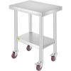 imageVevor Stainless Steel 900x600x800 mm Commercial Kitchen Prep ampamp Heavy Duty Metal Work Table with Adjustable Feet for Restaurant Home and Hotel  Industrial ampamp Scientific241834In