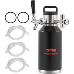 imageBeer Growler Tap System 170Oz 5L Mini Keg 304 Stainless Steel Pressurized Beer Growler Keg Growler with Pressure Display CO2 Regulator Faucet LeakProof Ring For Draft Homebrew Craft Beer64 oz