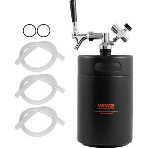 imageBeer Growler Tap System 170Oz 5L Mini Keg 304 Stainless Steel Pressurized Beer Growler Keg Growler with Pressure Display CO2 Regulator Faucet LeakProof Ring For Draft Homebrew Craft Beer170 oz