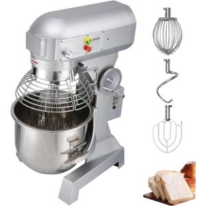imageHappybuy 30Qt Commercial Food Mixer with Timing Function Commercial Mixer 1250W Stainless Steel Bowl Heavy Duty Electric Food Mixer Commercial with 3 Speeds Adjustable Perfect for Bakery Pizzeria30 Quart