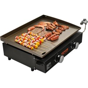 imagePropane Griddle on Cart 36quot Heavy Duty Manual Flat Top Griddle Outdoor Cooking Station with Side Shelves Steel Propane Gas Griddle 4Burners Restaurant Portable Grill  60000 BTU2 Burner Grill