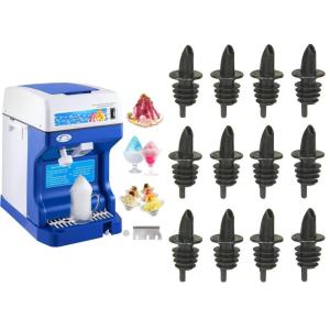 imageVEVOR 110V Electric Shaved Ice Machine 250W Snow Cone Maker Tabletop wAdjustable Ice Texture Ice Shaving Machine 265LBshr for Home and Commerical Use ampamp Tablecraft Free Flow Pourers Black 12Pack