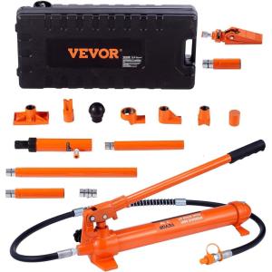 imageVEVOR 12 Ton Porta Power Kit Hydraulic Ram with Pump with 46 ft14 m Oil Hose Portable Hydraulic Jack with Storage Case for Automotive Garage Farm Mechanic 26455 LBS12 Ton