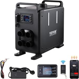 imageVEVOR 2KW Diesel Heater 12V24V All in One Diesel Air Heater with Bluetooth APP Control Remote Control and Display Screen CO Alarm Fast Heating Portable Diesel Heater for Vehicles and OutdoorsBlack