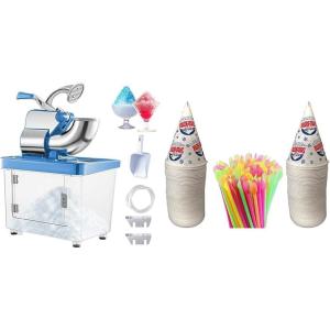 imageVEVOR 300W Ice Crusher 440LBSH with 200 Count Snow Cone Cups and Straws