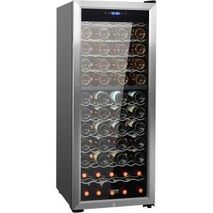 imageVEVOR 32Bottle Wine Cooler Dual Zone ampamp Dual Temperature Wine Fridge Freestanding Refrigerator with Digital Control Tempered Glass Door with UV Protection Red ampamp White Wine Storage for Home Bar80 Bottles