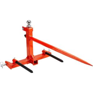 imageVEVOR 39quot Hay Spear Bale Spears 1600lbs Loading Capacity Skid Steer Loader Tractor Bucket Attachment with 2pcs 175quot Stabilizer Spears and 60quot Chain Quick Attach Spike ForksThreepoint type