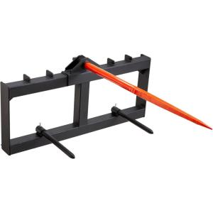 imageVEVOR 39quot Hay Spear Bale Spears 1600lbs Loading Capacity Skid Steer Loader Tractor Bucket Attachment with 2pcs 175quot Stabilizer Spears and 60quot Chain Quick Attach Spike ForksSquare type