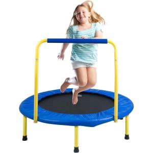 imageVEVOR 3FT Trampoline 36quot IndoorOutdoor for Toddlers Foldable Mini Baby With Foam Handle Recreational Birthday GiftBlue