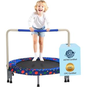imageVEVOR 3FT Trampoline 36quot IndoorOutdoor for Toddlers Foldable Mini Baby With Foam Handle Recreational Birthday GiftBold Support  Galaxy Pattern