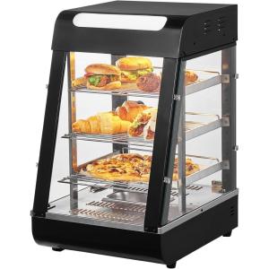 imageVEVOR 3Tier Commercial Food Warmer Display 1200W Food Display Warmer with Light Adjustable Shelf and Temperature Display 86185 Steam Heating 111L for Hamburger Pizza Bread Fried ChickenSCCJ60S