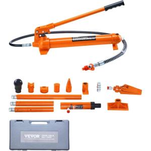 imageVEVOR 4 Ton Porta Power Kit Portable Hydraulic Jack with 39 ft12 m Oil Hose Auto Body Frame Repair Kit with Storage Case for Car Repair Truck Farm 8800 LBS10 Ton