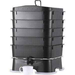 imageVEVOR 5Tray Composter 50L Worm Compost Bin  IndoorOutdoor Worm Farm Kit for Food Waste Recycling Vermicomposting ampamp Vermiculture