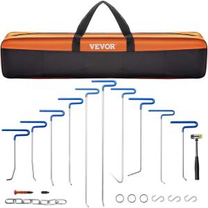 imageVEVOR 73 PCS Dent Repair Kit Auto Car Body Paintless Dent Removal Tool Kit Golden Lifter Bridge Puller Slide Hammer Tool Kit for Automobile Body Washing Machine Refrigerator20 Pcs with 10 Rods