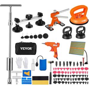 imageVEVOR 73 PCS Dent Repair Kit Auto Car Body Paintless Dent Removal Tool Kit Golden Lifter Bridge Puller Slide Hammer Tool Kit for Automobile Body Washing Machine Refrigerator117PCS