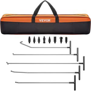 imageVEVOR 73 PCS Dent Repair Kit Auto Car Body Paintless Dent Removal Tool Kit Golden Lifter Bridge Puller Slide Hammer Tool Kit for Automobile Body Washing Machine Refrigerator13 Pcs with 5 Rods