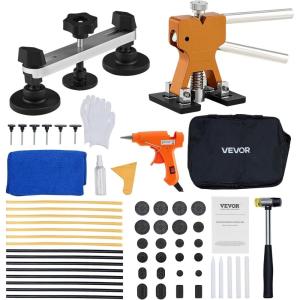 imageVEVOR 73 PCS Dent Repair Kit Auto Car Body Paintless Dent Removal Tool Kit Golden Lifter Bridge Puller Slide Hammer Tool Kit for Automobile Body Washing Machine Refrigerator60PCS