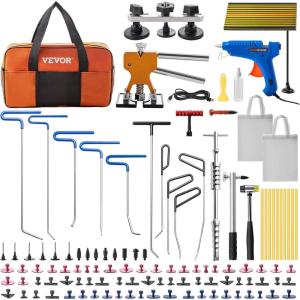 imageVEVOR 73 PCS Dent Repair Kit Auto Car Body Paintless Dent Removal Tool Kit Golden Lifter Bridge Puller Slide Hammer Tool Kit for Automobile Body Washing Machine Refrigerator89PCS with 10 Rods