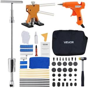 imageVEVOR 73 PCS Dent Repair Kit Auto Car Body Paintless Dent Removal Tool Kit Golden Lifter Bridge Puller Slide Hammer Tool Kit for Automobile Body Washing Machine Refrigerator61PCS