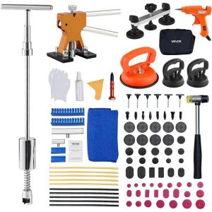 imageVEVOR 73 PCS Dent Repair Kit Auto Car Body Paintless Dent Removal Tool Kit Golden Lifter Bridge Puller Slide Hammer Tool Kit for Automobile Body Washing Machine Refrigerator100PCS