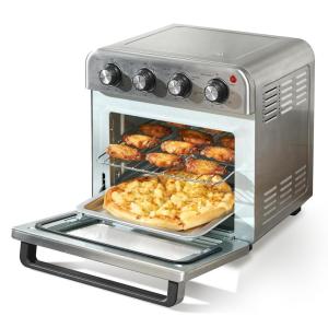 imageVEVOR 7IN1 Air Fryer Toaster Oven 18L Convection Oven 1800W Stainless Steel Toaster Ovens Countertop Combo with Grill Pizza Pan Gloves 6 Slices Toast 10inch Pizza Home Use18L