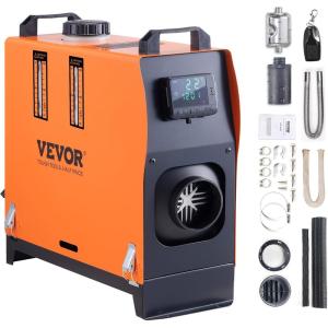 imageVEVOR 8KW Diesel Heater All in One DC1224V Fast Heating Diesel Air Heater with Remote Control and Color Digital Display Low Noise Voice Announcement for RV Truck Camper Van Boat and TrailerOrangeBlack