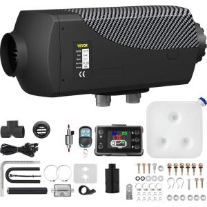 imageVEVOR 8KW Diesel Heater DC1224V Fast Heating Diesel Air Heater with Remote Control and Color Digital Display 10L Fuel Tank Low Noise Voice Announcement for RV Truck Boat and TrailerBlackwhite