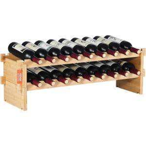 imageVEVOR 8Tier 72 Bottles Stackable Modular Wine Rack Freestanding Wines Holder Display Shelf Solid Bamboo Wood Storage Racks WobbleFree Shelves for Kitchens Dining Rooms Cellars Natural ColorOriginal Wooden Colour