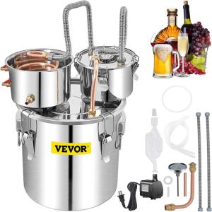 imageVEVOR Alcohol Still 8GAL30L Alcohol Distiller with Thumper Keg Distillery Kit for Alcohol with Copper Tube ampamp Buildin Thermometer ampamp Water Pump132Gal