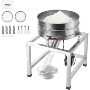 imageVEVOR Automatic Electric Vibrating Sieve Stainless Steel Sifter Shaker Machine with 1280 Mesh 45W Automatic Powder Sifter Machine Countertop Electric Sieve Shaker for Flour Powers Mungbean Rice40100 Mesh Sifter