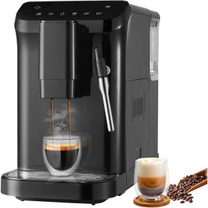 imageVEVOR Automatic Espresso Machine 20 Bar Auto Coffee Machine with Frother Steam Wand BuiltIn Grinder and 15Level Grinding Settings Professional Espresso Coffee Maker with 15L Water Tank