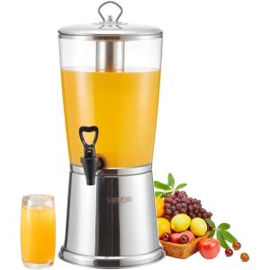 imageVEVOR Beverage Dispenser 21 Gallon Drink Dispenser for Parties Stainless Steel  Plastic Juice Dispensers with Spigot Ice Chamber Iced Tea Lemonade Juice Water Dispensers for Restaurants Hotels21Gal