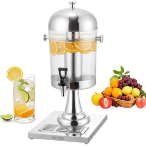 imageVEVOR Beverage Dispenser 21 Gallon x 2 Drink Dispenser for Parties Stainless Steel  Plastic Juice Dispensers with Spigot Ice Chamber Tray Iced Tea Lemonade Dispensers for Restaurants Hotels21Gal 1Pack