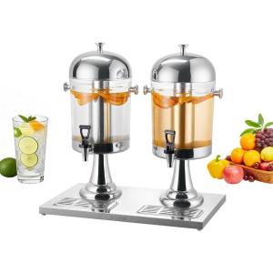 imageVEVOR Beverage Dispenser 21 Gallon x 2 Drink Dispenser for Parties Stainless Steel  Plastic Juice Dispensers with Spigot Ice Chamber Tray Iced Tea Lemonade Dispensers for Restaurants Hotels21Gal 2Pack
