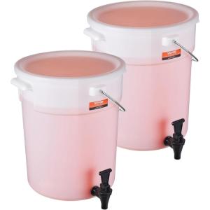 imageVEVOR Beverage Dispenser 5 Gallon 2 Drink Dispensers for Parties Plastic Juice Dispenser with Spigot and Lid Iced Tea Lemonade Juice Water Dispenser for Restaurants Hotels Parties 2 Pack5Gal 2Pack
