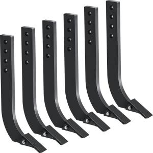 imageVEVOR Box Blade Shank 18 Scarifier Shank 4 Holes Box Scraper Shank Ripper Shank with Removable Tapered Teeth and Pins Adjustable Shanks Assembly for Replacement Digging Plowing 6PCS18 6PCS