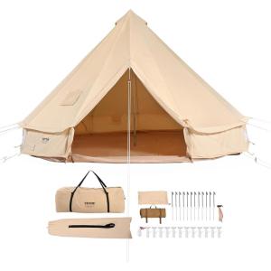 imageVEVOR Canvas Tent Bell Yurt 4 Seasons for Camping with Stove Jack Breathable Holds up to 4 People Family Camping Outdoor Hunting Party5m164ft