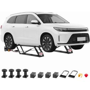 imageVEVOR Car Lift 7000 lbs Capacity Car Lifts for Home Garage 3Level Adjustable with 294quot Lift Height ampamp Remote Control Auto Lock Portable Car Lift with 4 Rubber Pads ampamp 4 Lifting Columns