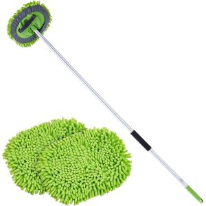 imageVEVOR Car Wash Brush 667Inch Extendable Car Washing Brush with Long Handle 12quot ScratchFree Soft PVC Bristle Head FlowThru Car Cleaning Mop Kit with Water Hose Attachment for Car RV BoatSoft Chenille Fiber head