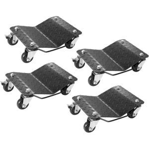 imageVEVOR Car Wheel Dolly 6000 lbs2722 kg Car Moving Cart with Brakes Set of 4 Piece HeavyDuty Vehicle Dolly Moving Cars Trucks Trailers Motorcycles and Boats4 Pack