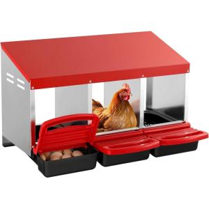 imageVEVOR Chicken Nest Box 8Compartment 30 to 45 in Stable ampamp CorrosionResistant Metal Nesting Boxes with Inclined Nesting Boxes Bottom Holes ampamp Resting Platform Fit for Different Chicken Breeds3 Holes