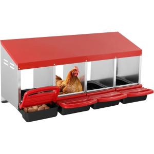 imageVEVOR Chicken Nest Box 8Compartment 30 to 45 in Stable ampamp CorrosionResistant Metal Nesting Boxes with Inclined Nesting Boxes Bottom Holes ampamp Resting Platform Fit for Different Chicken Breeds4 Holes