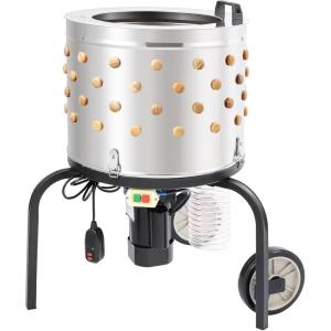 imageVEVOR Chicken Plucker Machine 20inch Stainless Steel Drum Feather Plucker Defeathering Equipment with 108 Soft Rubber Plucking Fingers Simple Debris Collection for Chicken Poultry Plucking550W 280Rmin 20Inch