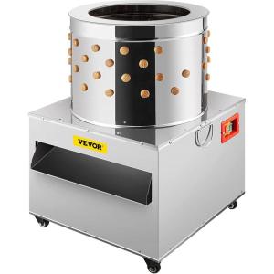 imageVEVOR Chicken Plucker Machine 20inch Stainless Steel Drum Feather Plucker Defeathering Equipment with 108 Soft Rubber Plucking Fingers Simple Debris Collection for Chicken Poultry Plucking2200W 275Rmin 236Inch