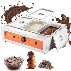 imageVEVOR Chocolate Tempering Machine 265 Lbs 3 Tanks Chocolate Melting Pot TEMP Control 86185 1500W Stainless Steel Electric Commercial Food Warmer For ChocolateMilkCream Melting and Heating265 Lbs